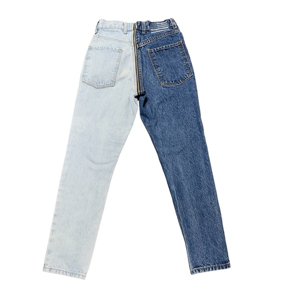 Revice Jeans Womens 25 Yin Yang Crop Two Toned Retro Front To Back Zipper Denim - Picture 2 of 13